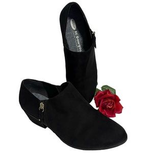 Dr Scholl's Brief Ankle Boots (Black Microfiber) faux suede Be Energized Sz 8 M